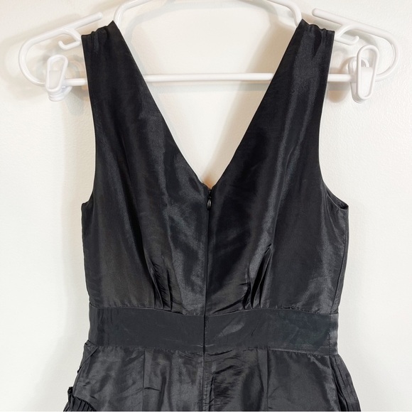 MAX & CLEO Black V-Neck Sleeveless Pleated Ruffle Cocktail Dress - 2 - Picture 7 of 9